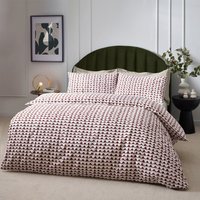 Avery Abstract Cotton Rich Duvet Cover Set Chestnut Red, Chestnut Red / Double