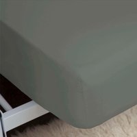 200 Thread Count Egyptian 100% Cotton Fitted Bed Sheet Slate, Slate / Double / Deep Fit (38cm / 15")
