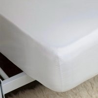 200 Thread Count Egyptian 100% Cotton Fitted Bed Sheet White, White / Super King / Standard Fit (30cm / 12")