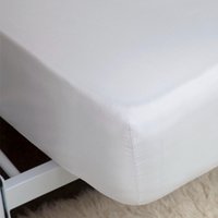 400 Thread Count Egyptian 100% Cotton Fitted Bed Sheet White, White / Super King / Deep Fit (38cm / 15")