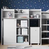 Kids Wizard High Sleeper Workstation Bed in White