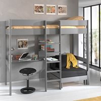 Vipack Pino Kids High Sleeper with Sofa Bed - White