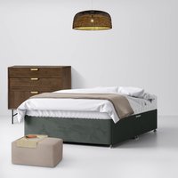 Super King Size - Divan Bed - With Storage - Dark Grey - Velvet - 6ft