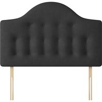 Victor - Small Single - Buttoned Headboard - Dark Grey - Charcoal - Fabric - 2ft6