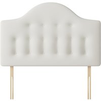 Victor - Small Double - Buttoned Headboard - White - Fabric - 4ft