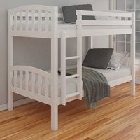 American - Single - Kids White Solid Pine Wooden Bunk Bed Frame - Detatchable - 3ft
