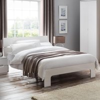 Manhattan - King Size White Gloss Wooden Bed Frame - 5ft