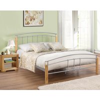 Tetras - Single - Metal Bed - Beech - Light Grey - 3ft