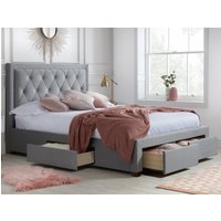 Woodbury - King Size - 4-Drawer Storage Bed - Grey - Velvet - 5ft