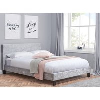 Berlin -Single - Grey - Crushed Velvet - Low Foot-End - 3ft