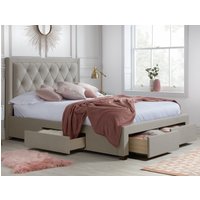 Woodbury - Super King Size - 4 Drawer Storage Bed - Warm Stone - Velvet - 6ft