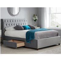 Marlow - Double - 2 Drawer Storage Bed - Grey - Velvet - 4ft6