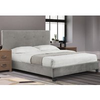 Shoreditch - King Size Bed - Grey - Velvet - 5ft