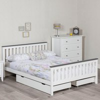 Shanghai - Small Double -White and Grey - Wood - 4ft