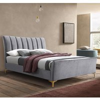 Clover - Small Double - Grey - Velvet - 4ft