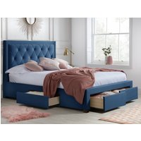 Woodbury - Double - 4 Drawer Storage Bed - Blue - Velvet - 4ft6