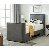 Valencia - Double - TV Bed - 32" TV Included - Grey - Fabric - 4ft6