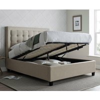 Brandon - King Size - Ottoman Storage Bed - Neutral Oatmeal - Fabric - 5ft
