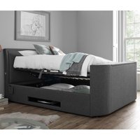 Ardwick - KIng Size - Side-Opening Ottoman Storage Media TV Bed - Grey - Fabric - 5ft