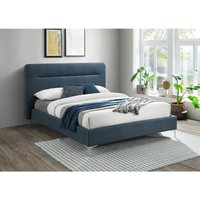 Finn - King Size - Blue - Fabric - Low Foot-End Bed - 5ft