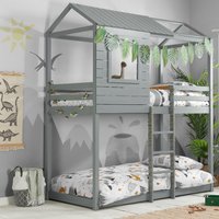 Adventure - Single - Kids House Style Bunk Bed - Grey - Wooden - 3ft