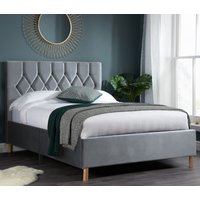 Loxley - Small Double - Grey - Velvet - 4ft