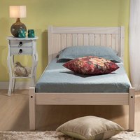 Rio - Small - Double White Washed Solid Pine Bed Frame - 4ft