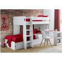 Eclipse - Single - Kids Bunk Bed - Storage - White - Wood - 3ft