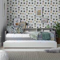 Tyler - Single - Day Bed - Storage and White Guest Bed Trundle - Grey and White - Wooden - 3ft