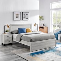 Rodley - King Size - Bed - Grey Oak - Wood - 5ft