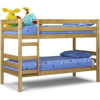 Wyoming - Single - Kids Antique Solid Pine Wooden Bunk Bed Frame - 3ft