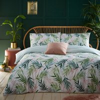 Bali Palm Botanical Duvet Cover Set Green, Green / Single