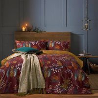 Forest Fauna Woodland Duvet Cover Set Rust, Rust / Single