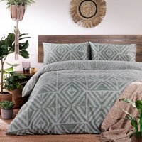Tanza Global Geometric Duvet Cover Set Desert Sage, Desert Sage / Single