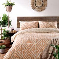 Tanza Global Geometric Duvet Cover Set Terracotta, Terracotta / Single