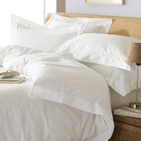Oxford 200TC Border Panel 100% Cotton Duvet Cover Set White, White / Single