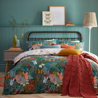 Forage Floral Duvet Cover Set Teal, Teal / Single
