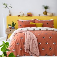 Theia Abstract Eye Duvet Cover Set Clay Pink, Clay Pink / Single