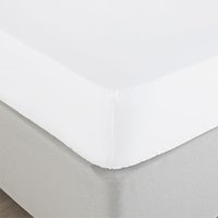 Bamboo 200 Thread Count Fitted Bed Sheet White, White / Single
