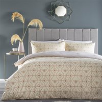 Bee Deco Geometric Duvet Cover Set Champagne, Champagne / Single