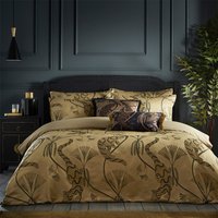 Moondusk Exotic Animal Jacquard Duvet Cover Set Gold, Gold / Single