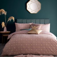 Bee Deco Geometric Duvet Cover Set Blush, Blush / King