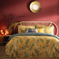 Mazari Exotic Jungle Duvet Cover Set Mustard, Mustard / Super King