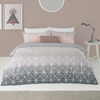 Spectrum Geometric Gradient Duvet Cover Set Pink, Pink / King