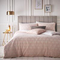 Tessellate Geometric Duvet Cover Set Blush/Gold, Blush/Gold / Super King