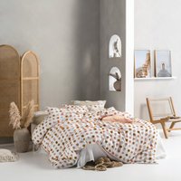 Haze Tufted 100% Cotton Duvet Cover Set Pink/Sand, Pink/Sand / Super King
