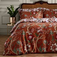 Botanist 200TC 100% Cotton Sateen Duvet Cover Set Russet, Russet / Double