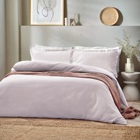 Waffle Textured 100% Cotton Duvet Cover Set Blush, Blush / Super King