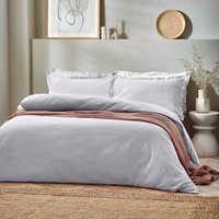 Waffle Textured 100% Cotton Duvet Cover Set Silver, Silver / Double