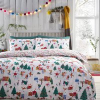 Christmas Together Festive Duvet Cover Set Multicolour, Multicolour / Single